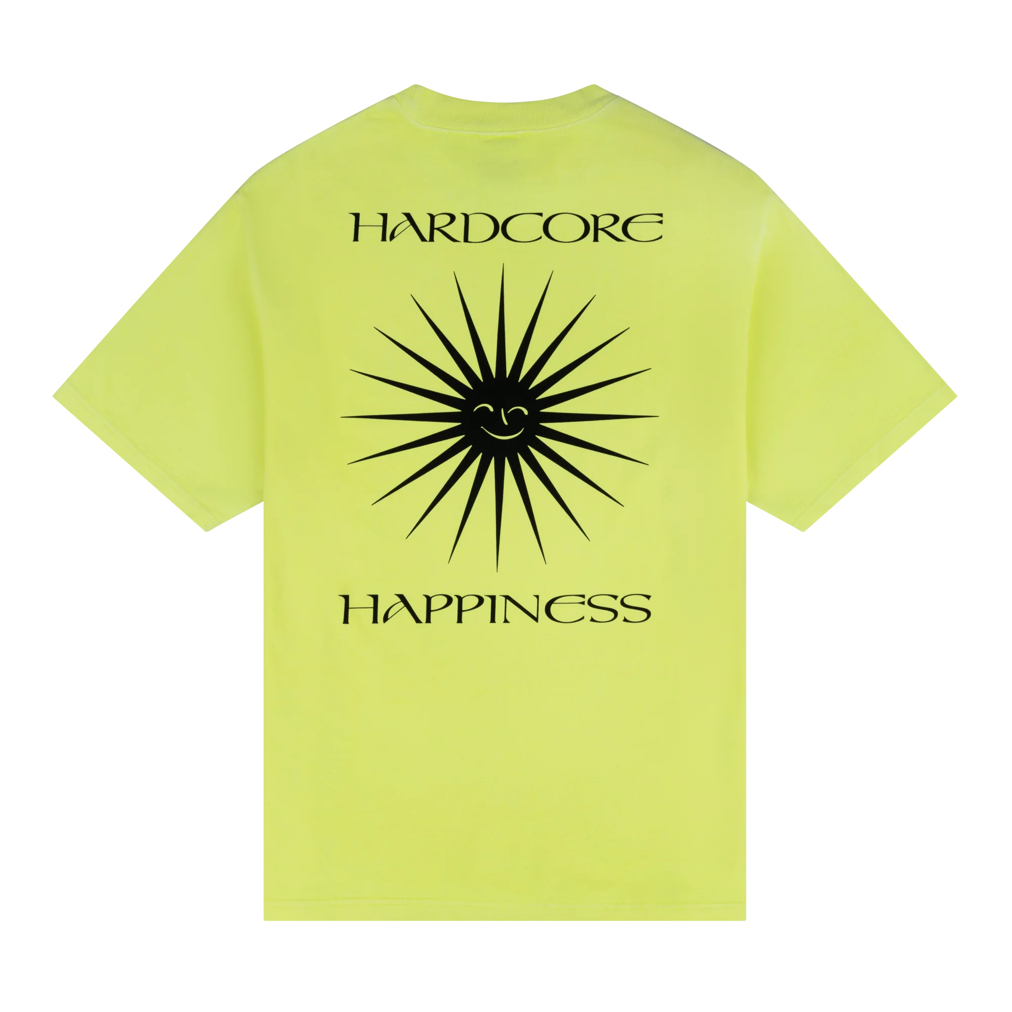 Hardcore Happiness Tee - Fluorescent Yellow - Image 2