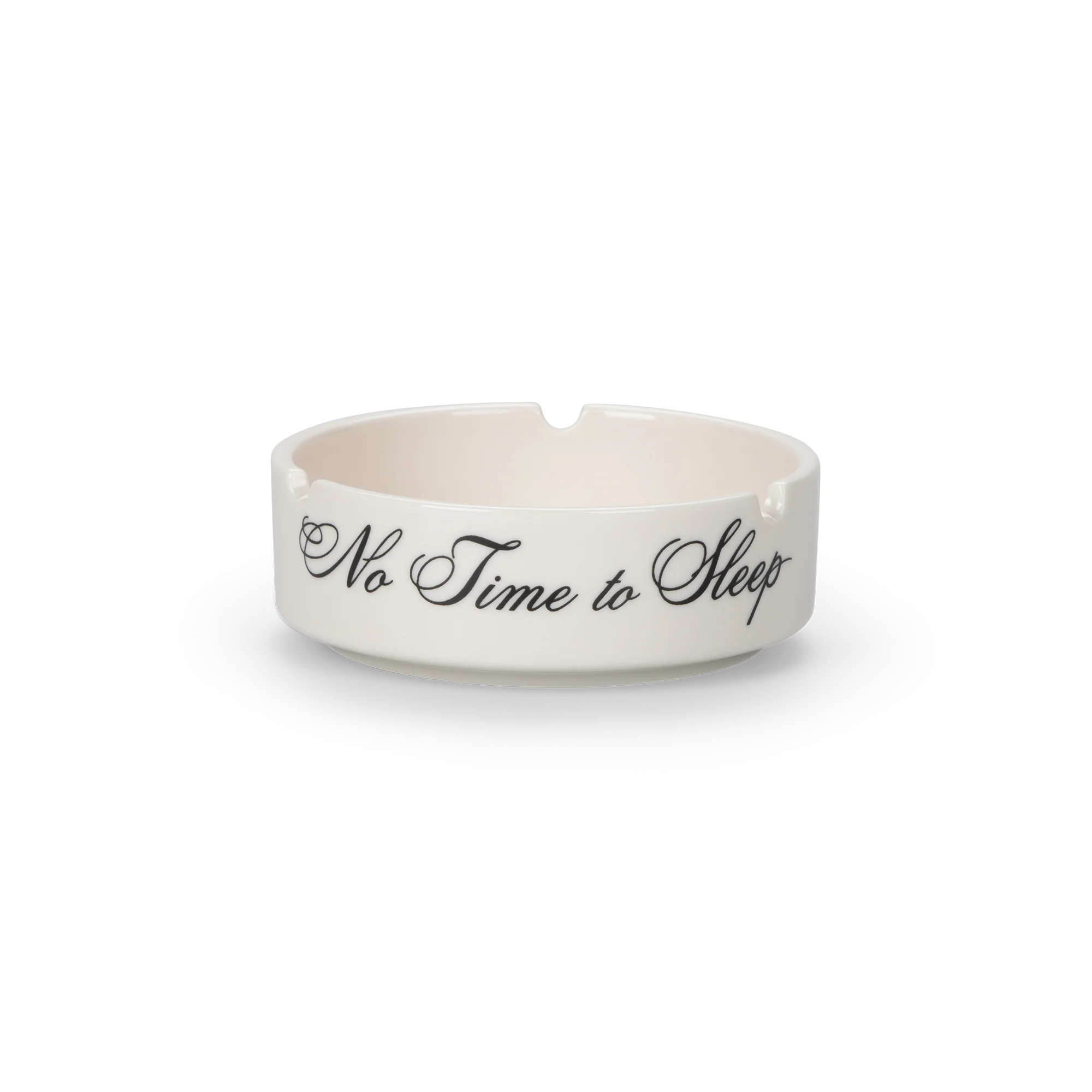 No Time to Sleep Ceramic Ashtray - White - Image 2